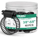 hose line clamp pack, 40 pcs 10–16 mm; black 304 stainless worm gear bands in jar for HVAC, lawn, appliance maintenance