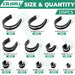 Assortment chart for plastic cable clamp options—125-piece cushioned set listed by size and quantity.