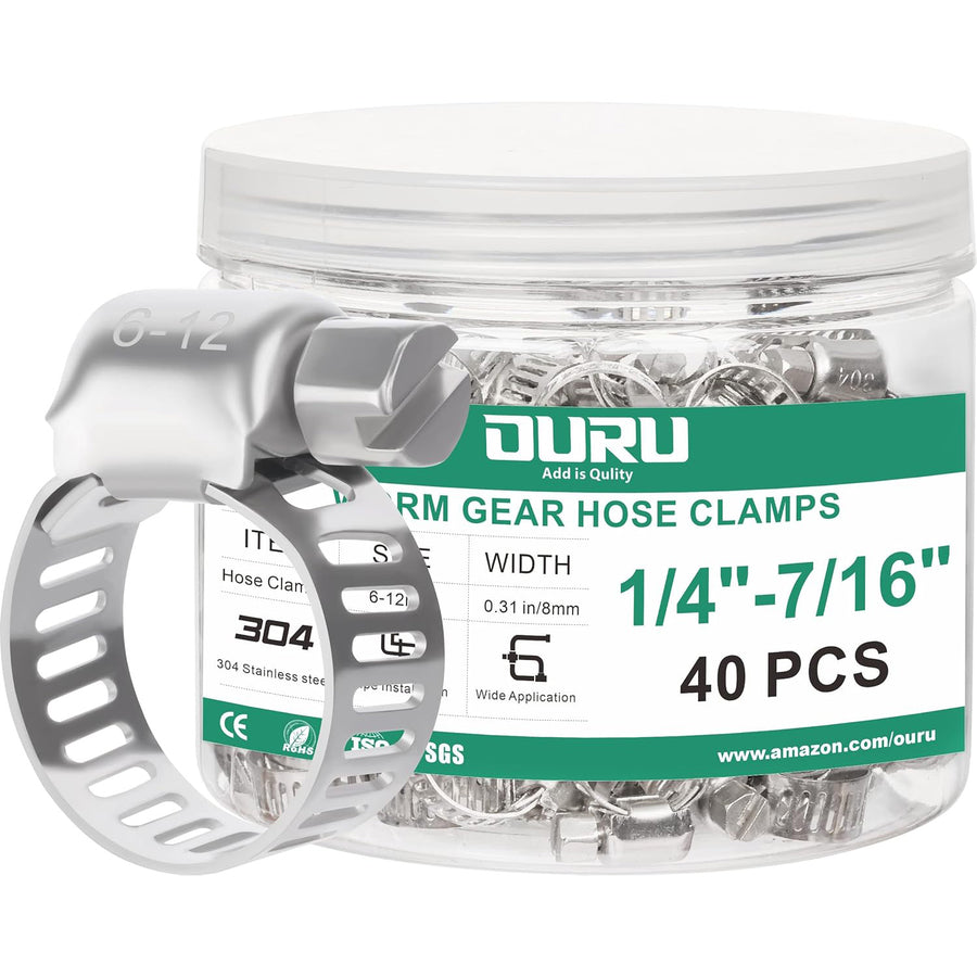 304 stainless steel worm-gear hose clamps