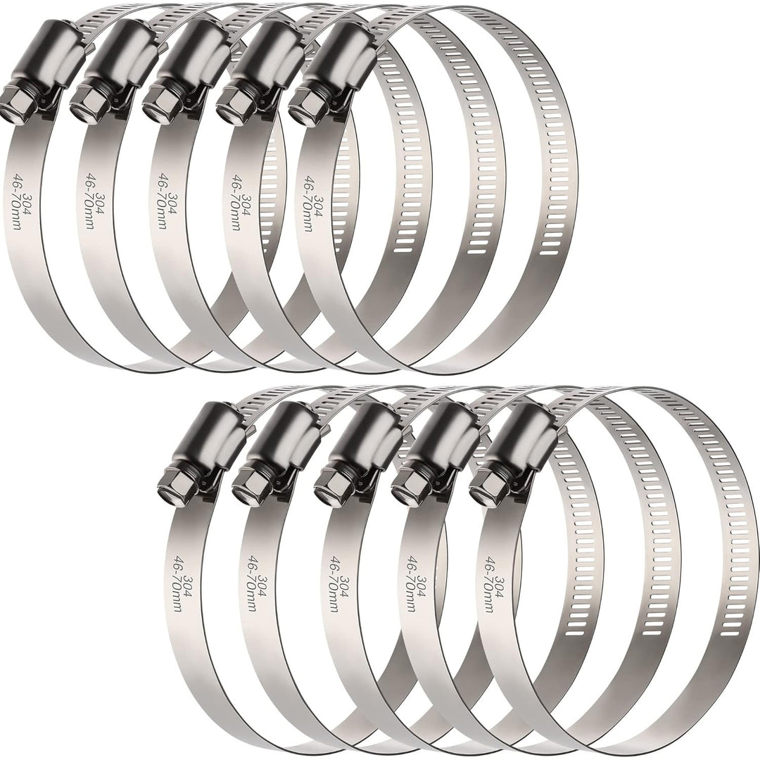 10-pack 304 stainless steel worm-drive hose clamp kit