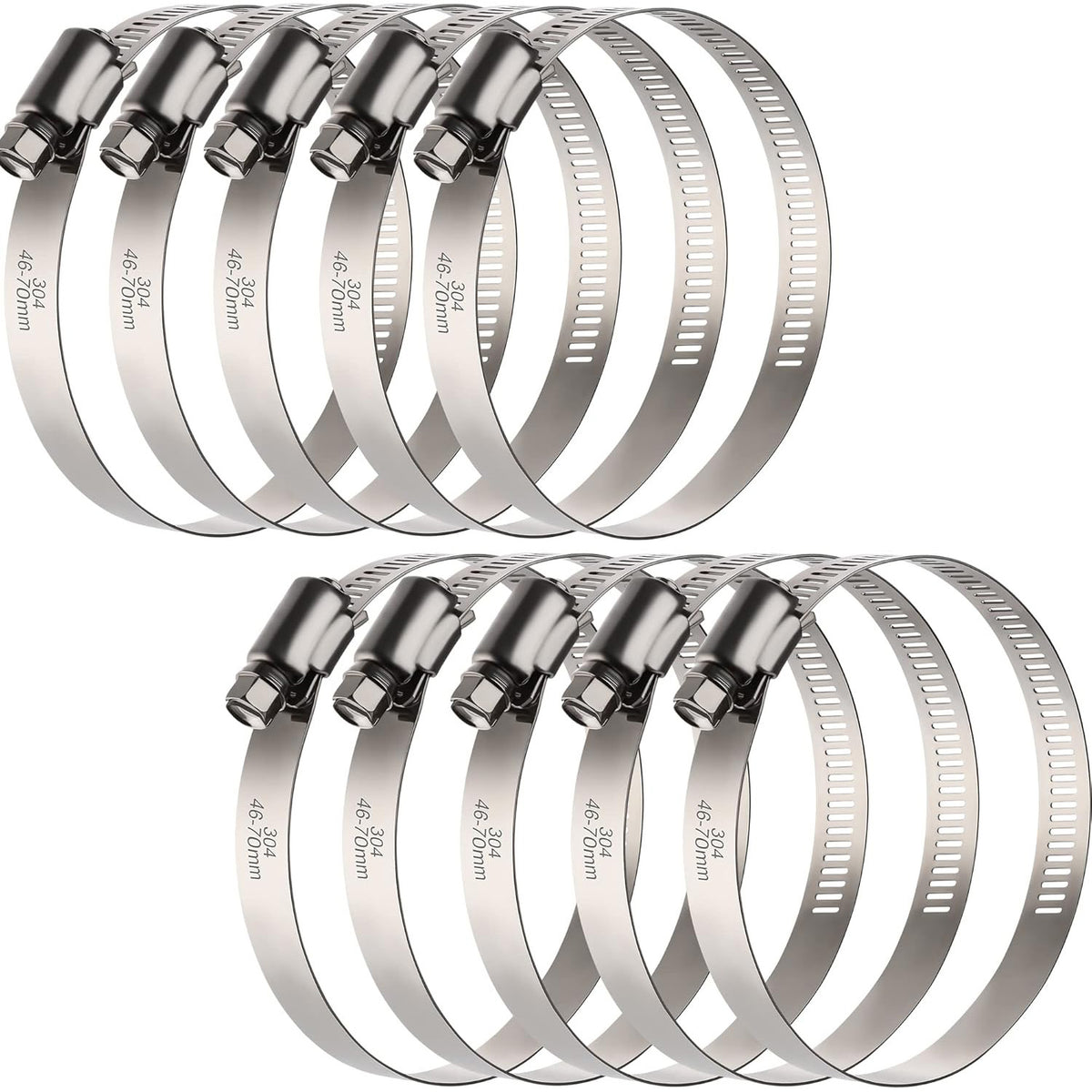 10 pack worm-drive hose clamp kit