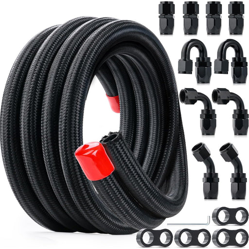 Split image shows extreme heat and cold survival, emphasizing stainless steel fuel line durability from -40°F to 302°F