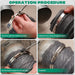 Worm clamps demonstration tightening a stainless band around a vent hose with screwdriver, step-by-step.