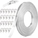 DIY kit image with long perforated band and many fasteners for cutting custom sizes to clamp hose stainless steel securely.