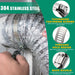 Size chart comparing hose and clamp minimum and maximum diameters for precise fit on tubing.