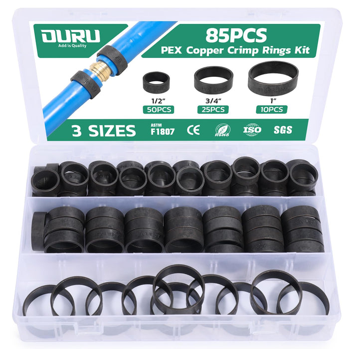 PEX Copper Crimp Rings for Pex Pipe - Boxed