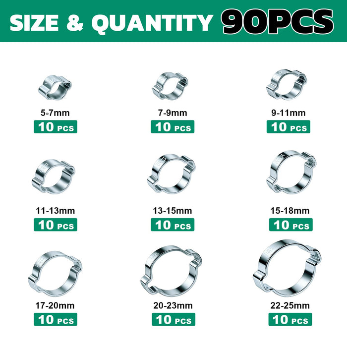 Double Ear Hose Clamps Kit