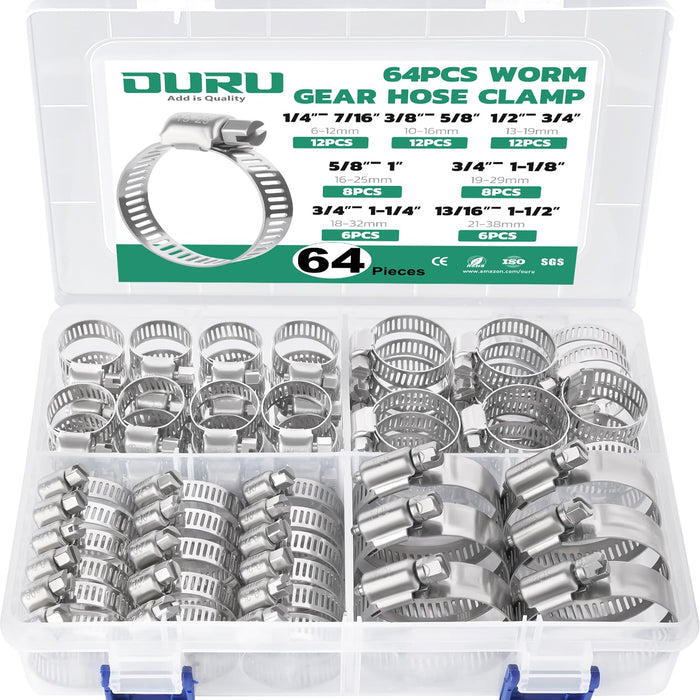 Hose Clamps Silver Color Kit-Boxed 30/64/70/72/95/96/150/175 PCS