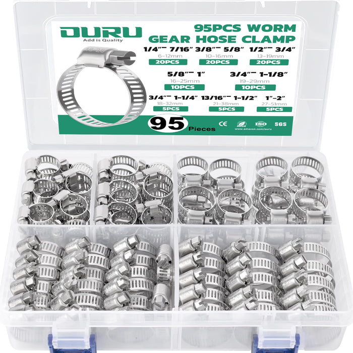 Hose Clamps Silver Color Kit-Boxed 30/64/70/72/95/96/150/175 PCS