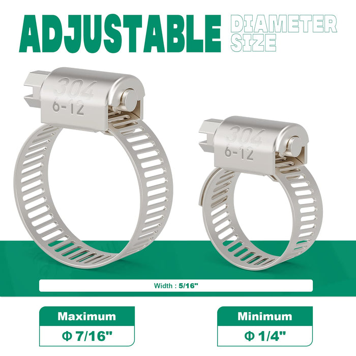 Worm Gear Hose Clamp Silver Color Kit-Bottle