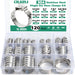 Clamp rings assortment in clear case, 304 stainless steel single ear design, multiple sizes for secure hose sealing