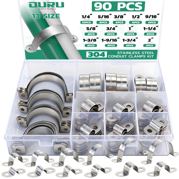 304 Stainless Steel Conduit Clamp Assortment Kit