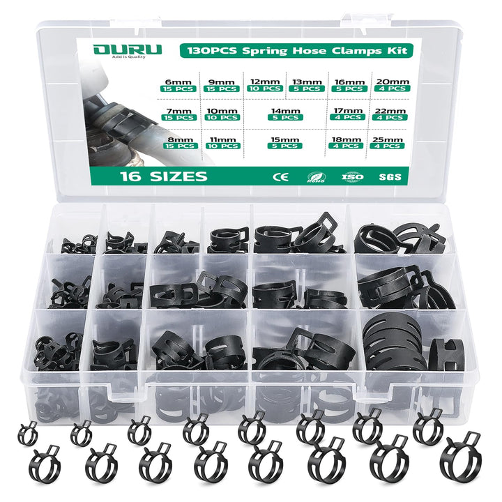 Spring band hose clamps