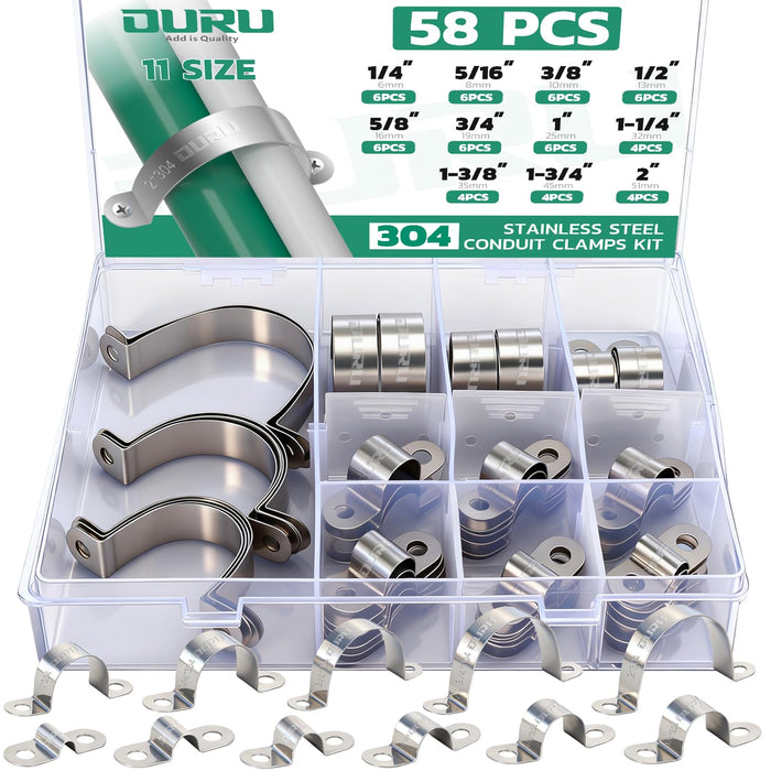304 Stainless Steel Conduit Clamp Assortment Kit