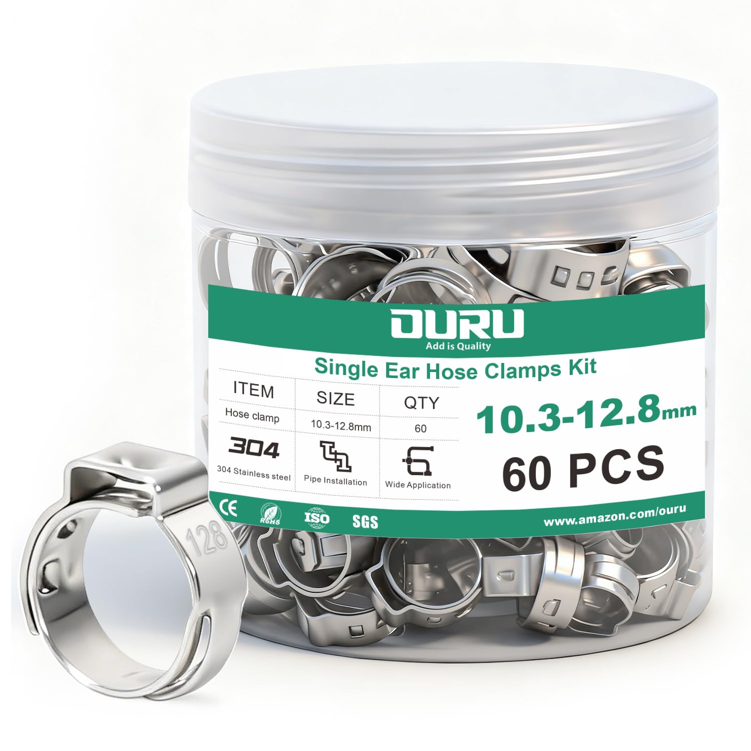 Stepless single-ear clamps in a compartment box