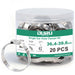 OURU 20 pcs single ear clamp jar, size 36.4-39.6mm, 304 stainless; ideal for automotive wiring assortment and hoses.