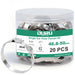Single ear hose clamps jar, 46.8-50mm, 20 pcs, 304 stainless steel crimp rings for sealing fuel, coolant, and air lines.